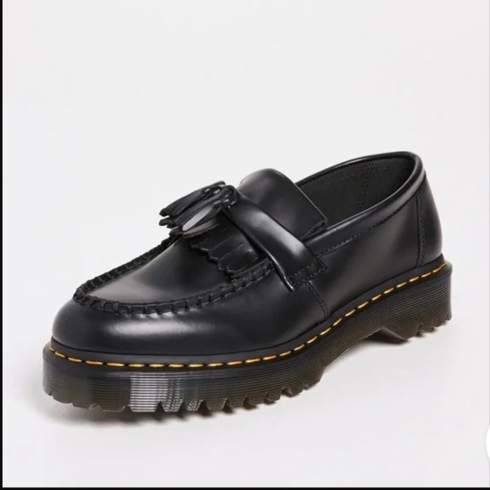 Dr. Martens Adrian Leather Platform Tassel Loafers 100% Smooth Leather